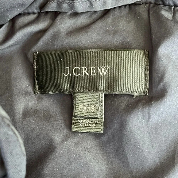 J. Crew‎ Womens Down Fill Puff Quilted Vest XS Navy Blue Full Zip Pockets Preppy - Picture 6 of 14